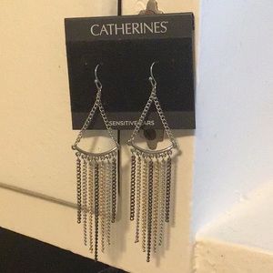 Catherines Earrings For sensitive ears gold,silver, & Pewter color chain dangles